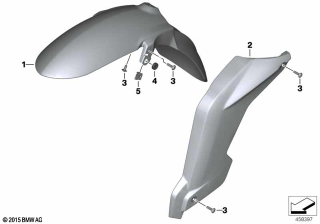 46617686597 - Frame and Mounting Parts: Front Wheel Fender -  for BMW-Motorrad Image