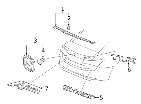Exterior Trim - Trunk for 2018 Acura TLX #0