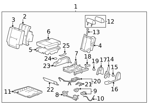 Rear Seat Components for 2009 GMC Sierra 1500 #9