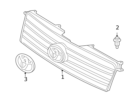 Grille & Components for 2006 Toyota Highlander #1