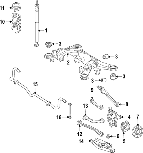 Rear Suspension for 2002 Mercedes-Benz CLK430 #5
