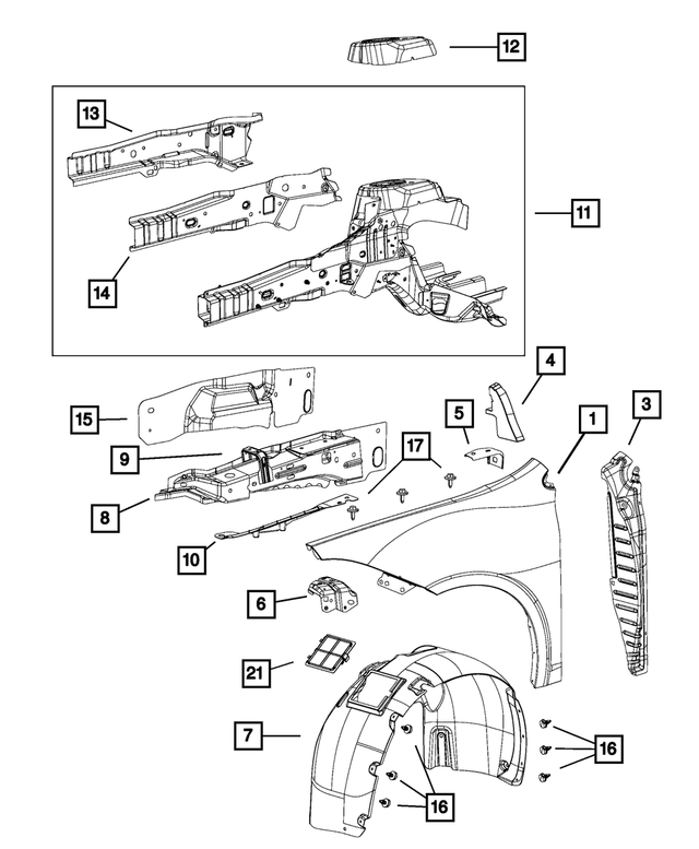 68082973AB - : Fender Panel, Left for Mopar Image