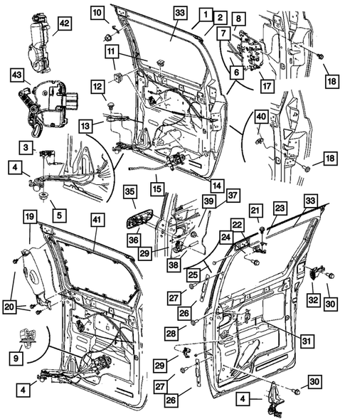 Porte de chargement coulissante pour 2007 Chrysler Town & Country #0