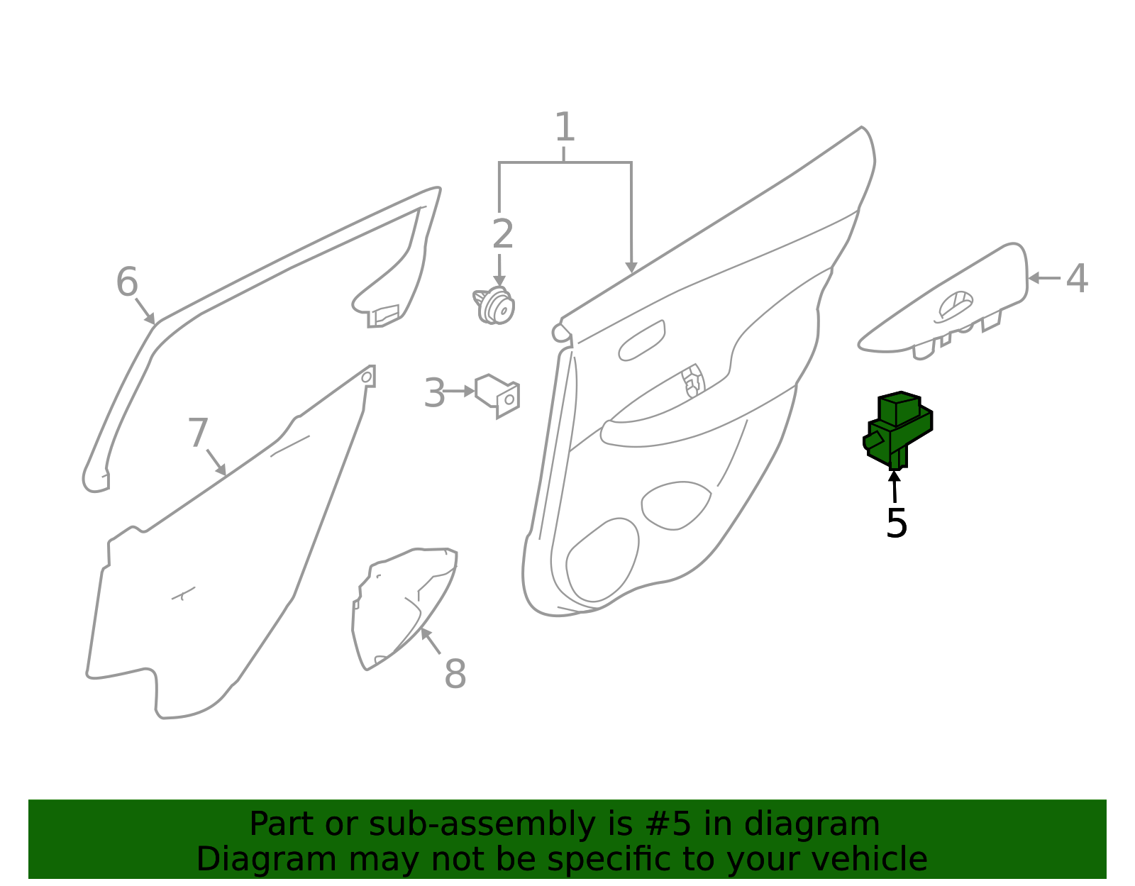 Power Window Switch For Nissan Juke, Leaf, Rogue, Sentra (2011-2022) – 25411-1KL5A