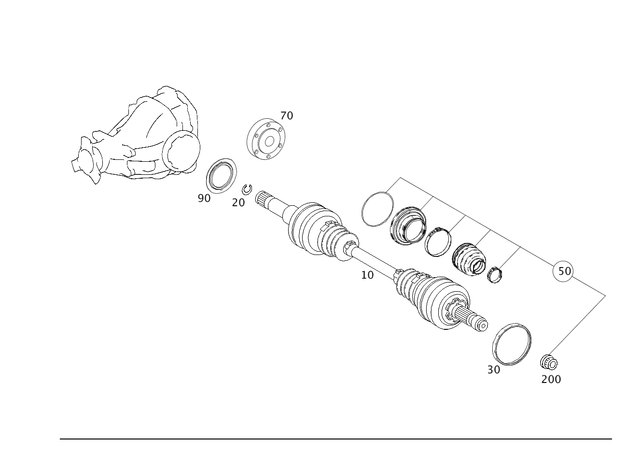 2113500702 - Rear Axle: Drive Shaft for Mercedes-Benz: E320, E500 Image image