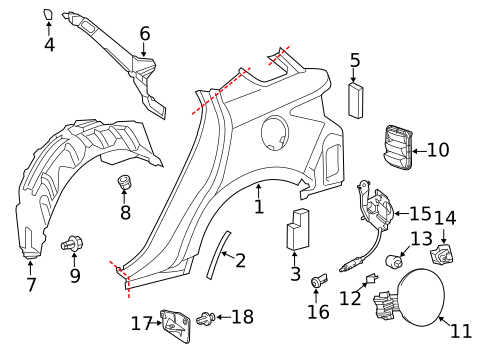 Quarter Panel & Components for 2016 Lexus CT200h #0