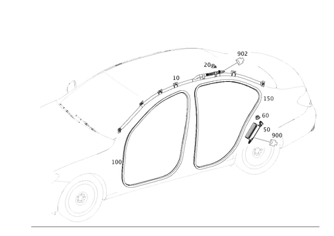 Head Side Air Bag, Door Edge Guard for 1999 Mercedes-Benz E300 #0