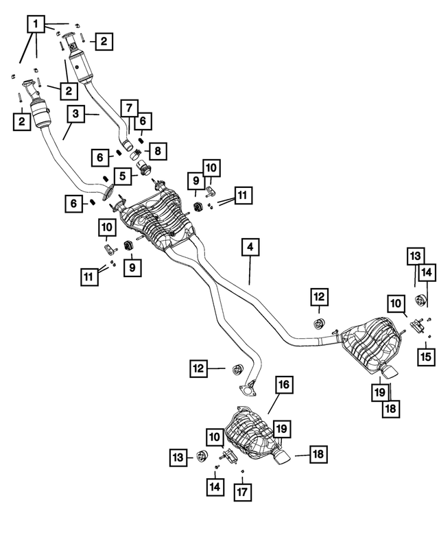 68414796AA - Exhaust: Exhaust Pipe And Converter, Right for Mopar Image