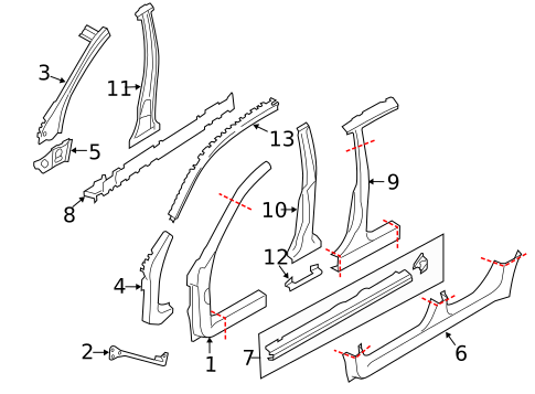 Hinge Pillar for 2014 Subaru Impreza #1