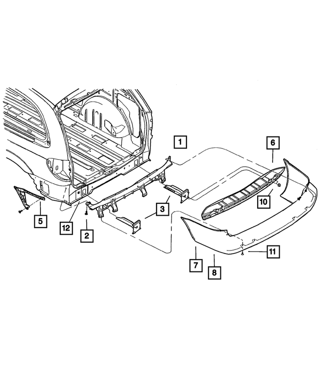 5018618AA - Frames and Bumpers: Rear Fascia for Mopar Image