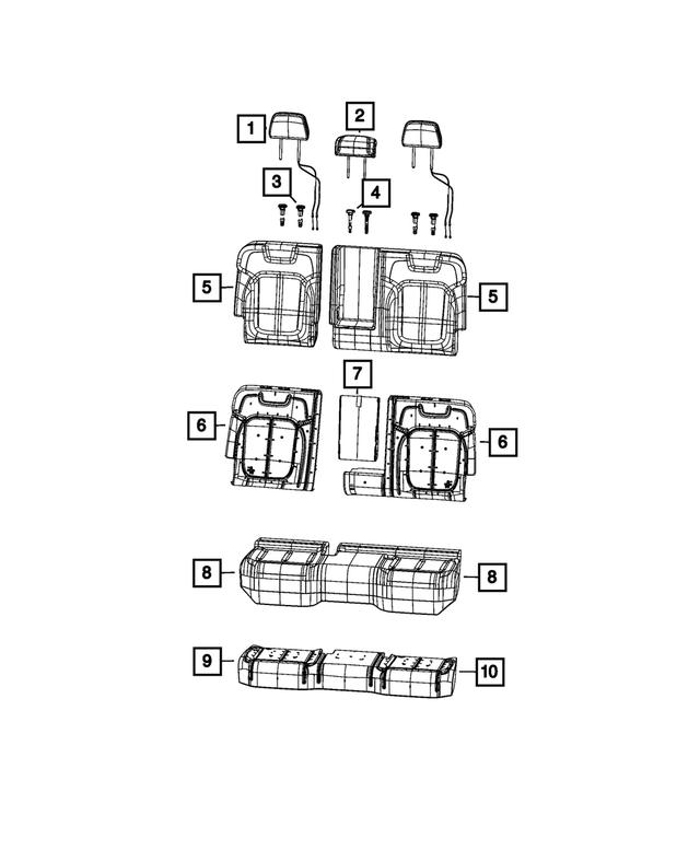 6XS171A5AG - Interior Trim: Second Row Headrest for Mopar Image