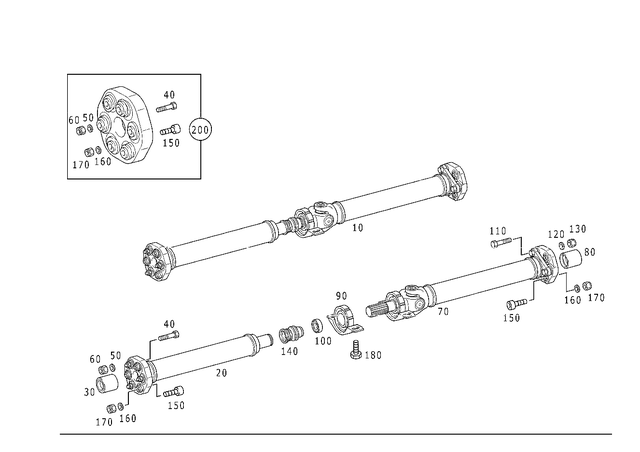 1704101202 - : Propeller Shaft for Mercedes-Benz Image