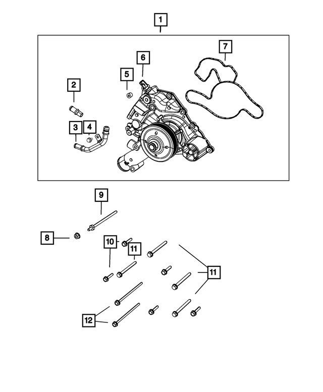 68346911AC - Cooling: Water Pump for Mopar Image
