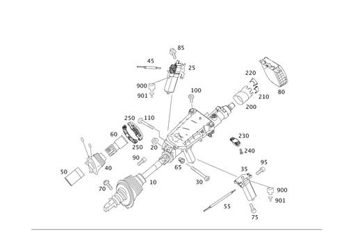 Steering Column Jacket Tube and Steering Shaft, Electrically Adjustable for 2012 Mercedes-Benz S400 #0