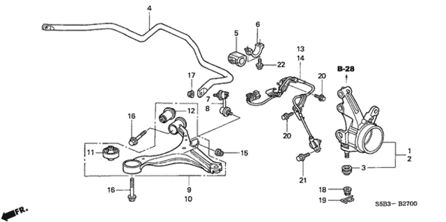 Front Stabilizer - Front Lower Arm for 2005 Honda Civic #0