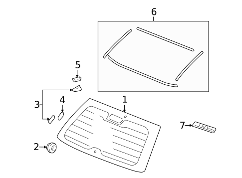 Glass - Lift Gate for 2007 Honda CR-V #0
