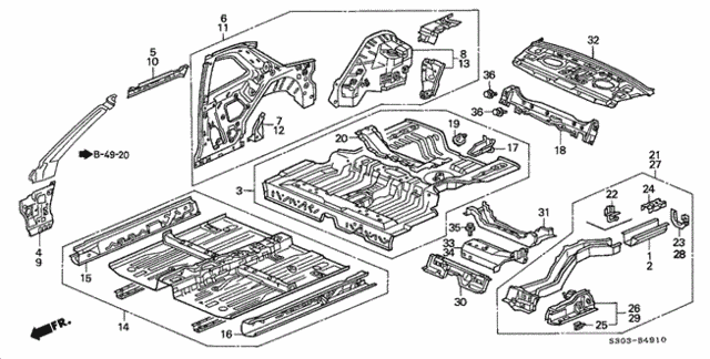 Inner Panel for 1997 Honda Prelude #0