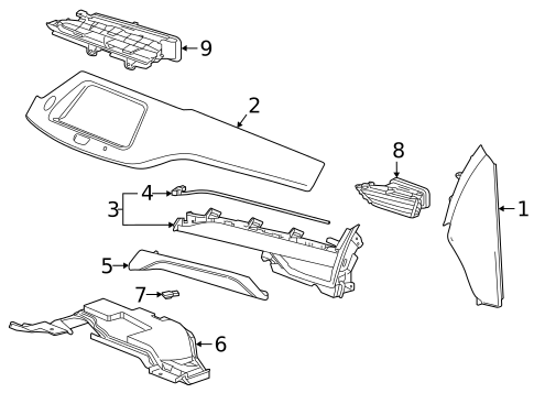 Instrument Panel Components for 2022 Cadillac XT4 #1