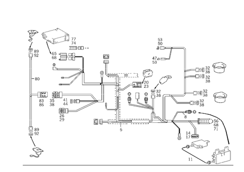 Cable Harness for Radio, Loudspeaker and CD-Player for 1993 Mercedes-Benz 500SEC #0