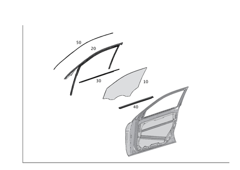 Driver Door Window System for 2014 Mercedes-Benz GL450 #0