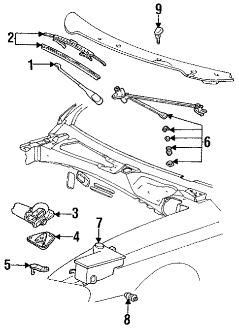 Wiper & Washer Components for 1996 Ford Mustang #0