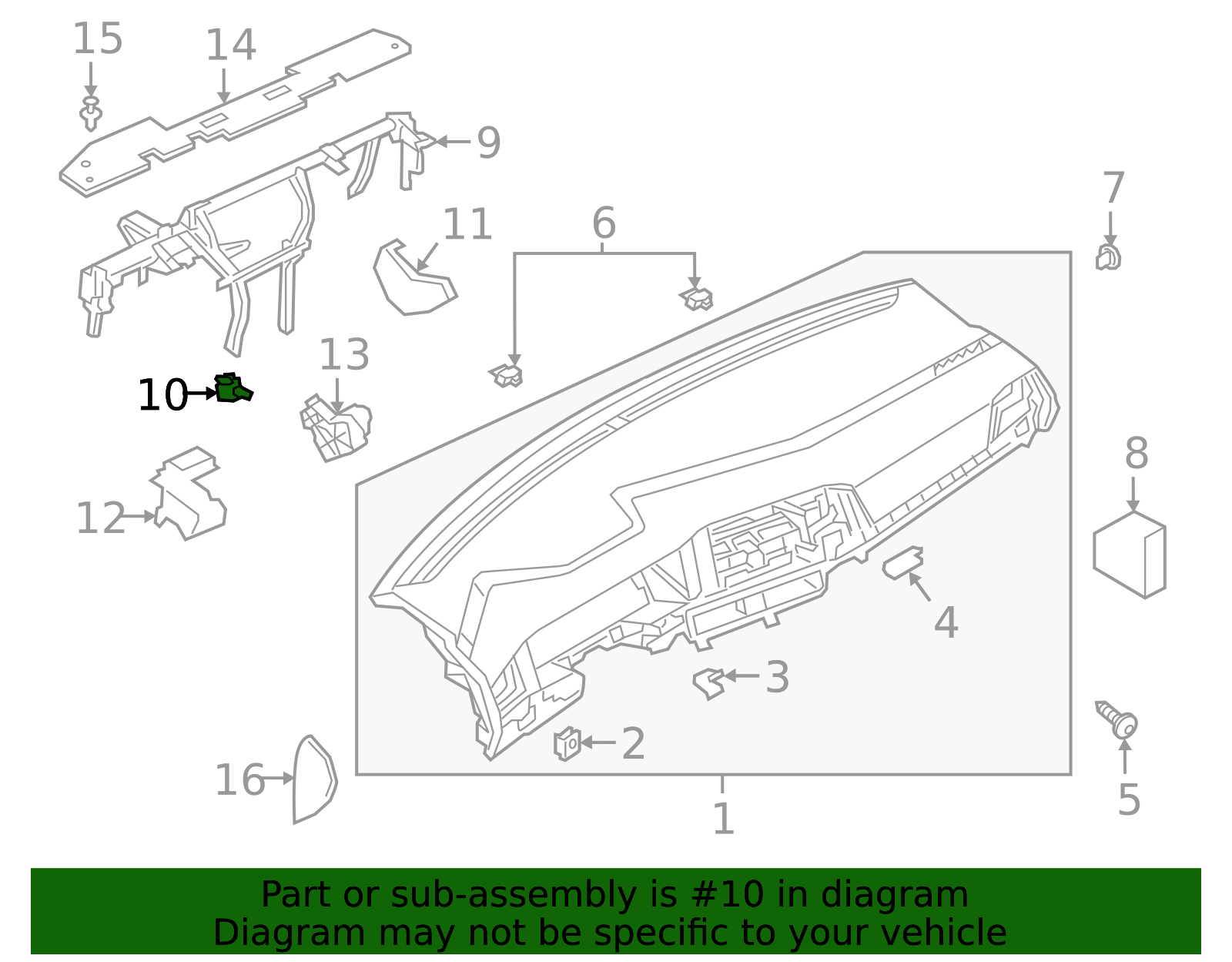 Cef Instrument 2015-2026 Volkswagen Instrument Panel Cross-Member Bracket 5G1-857-745 ...