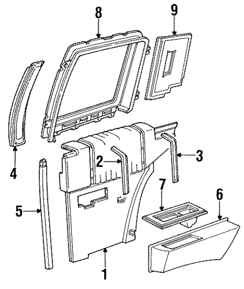 Interior Trim - Quarter Panels for 1990 Cadillac DeVille #0