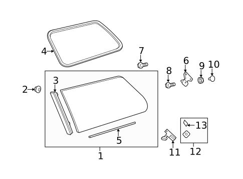 Quarter Window for 2017 Toyota Sienna #0