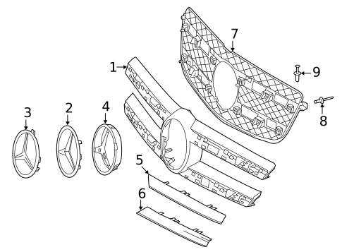 Grille & Components for 2015 Mercedes-Benz GL350 #0