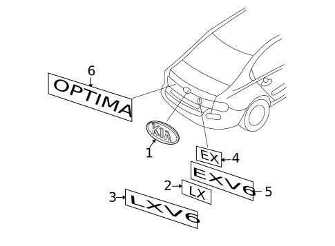 Exterior Trim - Trunk for 2008 Kia Optima #0