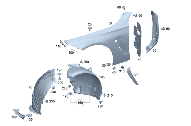 2368804901 - Bumper/Fender/Hood: Fender, Front for Mercedes-Benz: CLE53 AMG Image image
