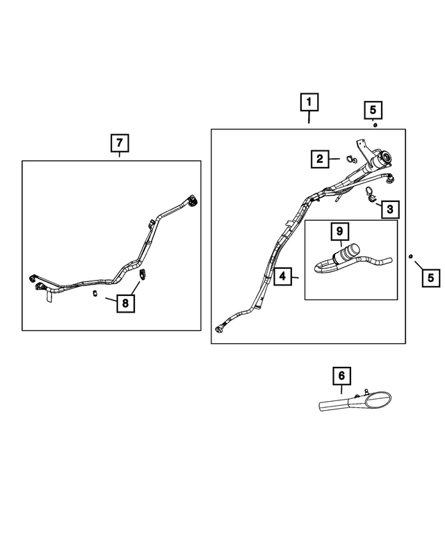 68459303AC - Fuel and Accelerator Pedal: Fuel Filler Vent Hose for Mopar Image