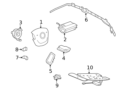 Air Bag Components for 2010 Cadillac CTS #0