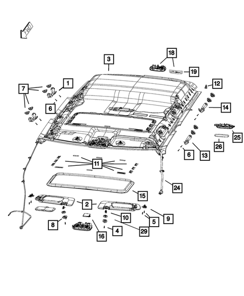Headliners-Visors-Assist Straps for 2015 Jeep Patriot #0