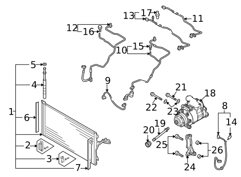 Condenser, Compressor & Lines for 2010 Audi Q7 #1
