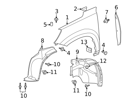 Fender & Components for 2009 Saturn Outlook #0