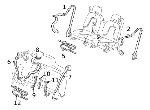 Rear Seat Belts for 2004 Cadillac Seville #0