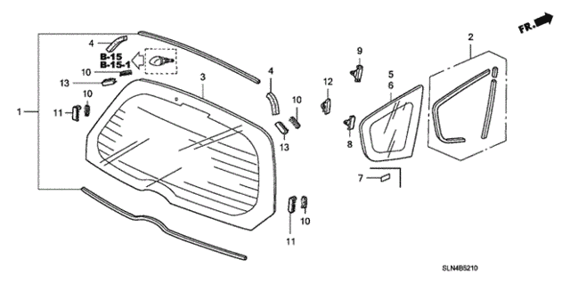 Rear Windshield - Quarter Glass for 2007 Honda Fit #0