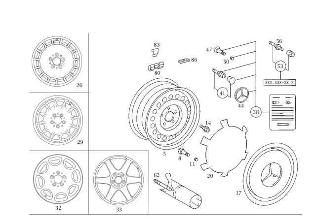 1294000202 - Wheels: Disk Wheel for Mercedes-Benz Image image