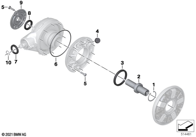 33749445268 - Rear Axle, Rear-Wheel Drive, Suspension: Lock Ring - 53X2-ZNNIV si for BMW-Motorrad Image