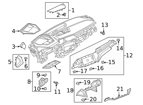 Instrument Panel Components for 2020 Audi e-tron Sportback #1