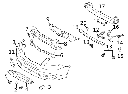 Bumper & Components - Front for 2012 Subaru Tribeca #0
