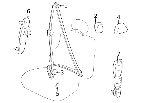 Front Seat Belts for 2004 Hyundai XG350 #0
