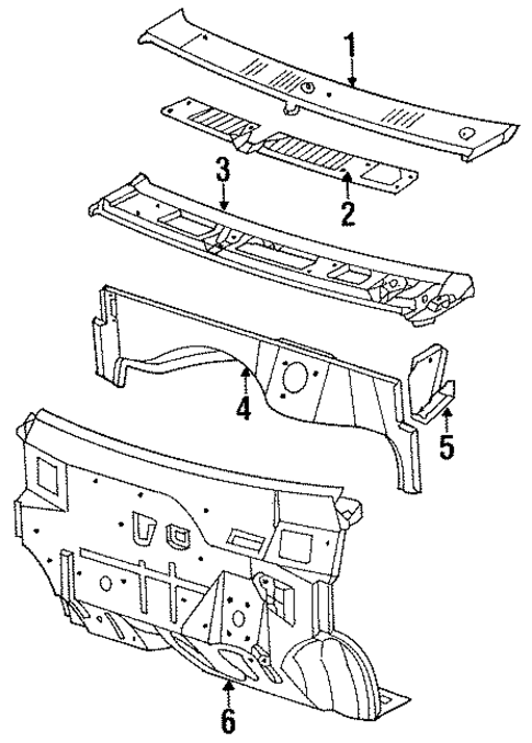 Cowl for 1990 Dodge Caravan #0