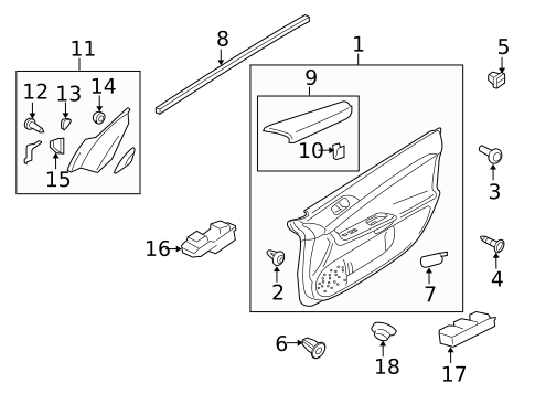 Interior Trim - Front Door for 2007 Mitsubishi Outlander #6