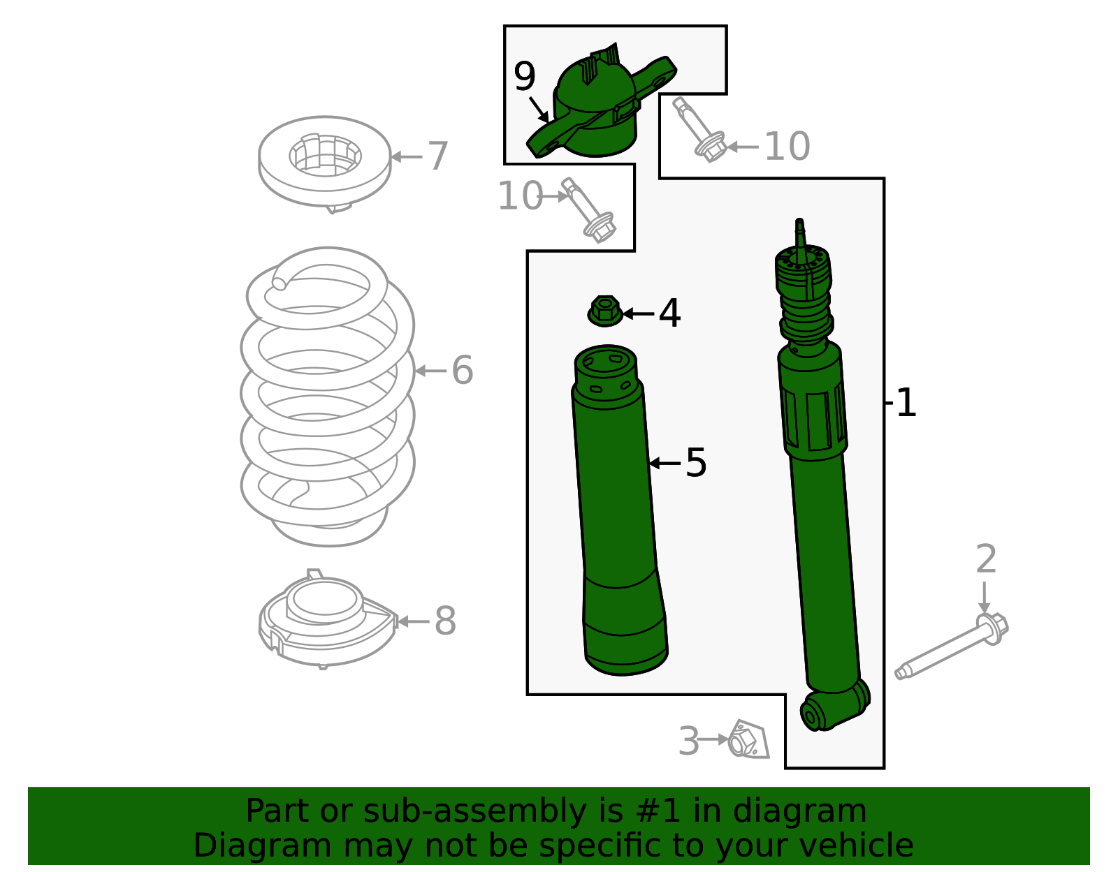 LX6Z-18125-BU - Suspension Shock Absorber 2020-2024 Ford Escape