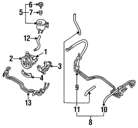 Pump & Hoses for 1992 INFINITI M30 #0