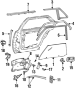 16619643 - : Handle, Outside for Cadillac: DeVille, Seville | Oldsmobile: 88, 98, LSS, Regency | Pontiac: Bonneville Image