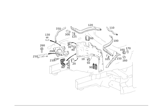 19917770 - Front-End Assembly, Front Panel: Clamp for Mercedes-Benz Image image