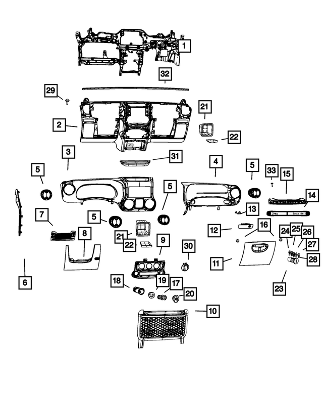 68232091AA - Interior Trim: Instrument Panel Reinforcement for Mopar Image